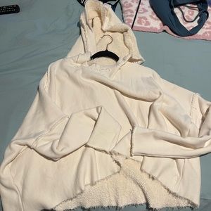 FP movement sherpa like cropped hoodie